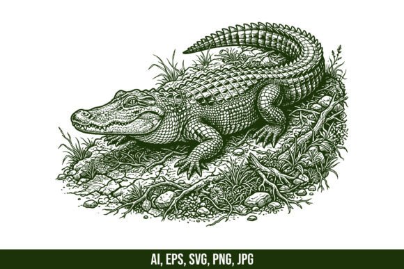 Alligator Animal Detailed Vector: A Designer's Raw Asset
