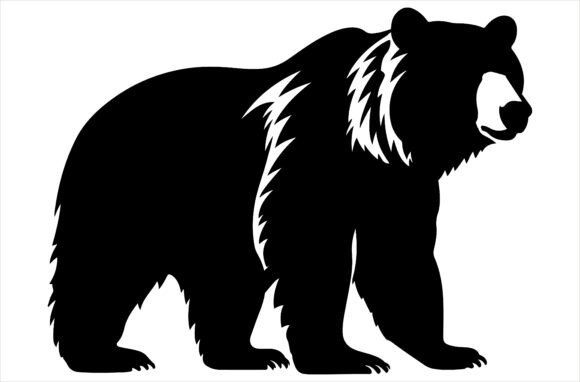 Bear Animal Silhouette: A Wildlife Nature Design Asset