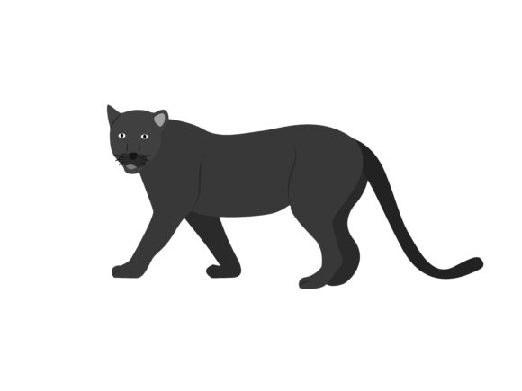 Black Panther Standing Animal: Bold & Modern Design Asset