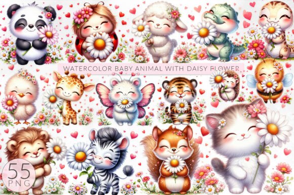 Charming Designs: The 55 Baby Animal Watercolor Nursery Clipart Collection