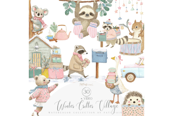 Christmas Animal Clipart Bundle: A Watercolor Winter Wonderland