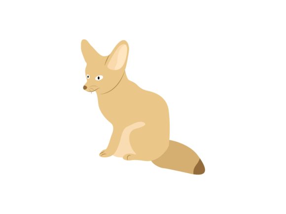 Fennec Fox Facing Left Animal: A Playful Design Asset