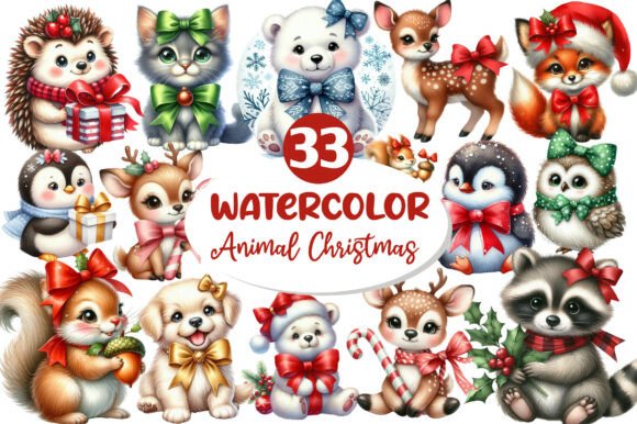 Festive Charm: Using Cute Animal Christmas Clipart