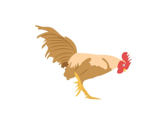 Rooster Facing Right Animal: A Dynamic Illustration for Modern Projects