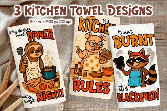 Sarcastic Animal Kitchen Towel Design: Bold Humor for Creative Projects