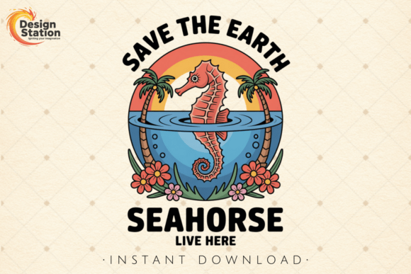 Save the Earth Seahorse: An Ocean Animal PNG for Eco-Designs