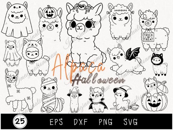 Spooky Charm: Using Funny Halloween Alpaca Llama SVGs