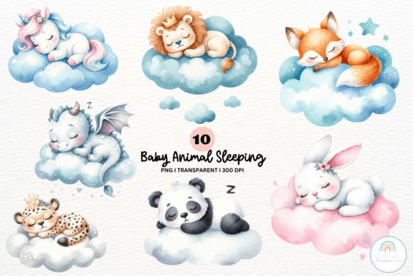 Unleashing Charm: Creative Uses for Baby Animal Sleeping Sublimation Clipart