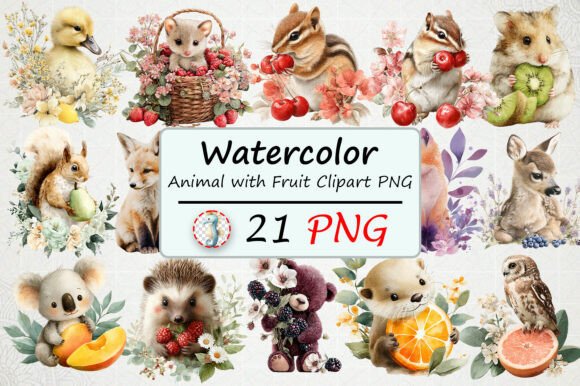 Whimsical Animal with Fruit Clipart PNG: Design Guide