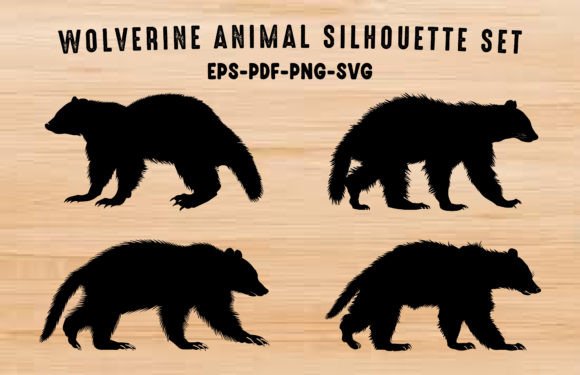 Wolverine Animal Silhouette Clipart: Powerful Design Assets